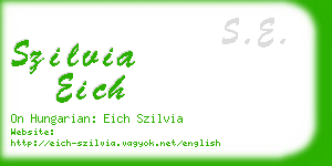 szilvia eich business card
